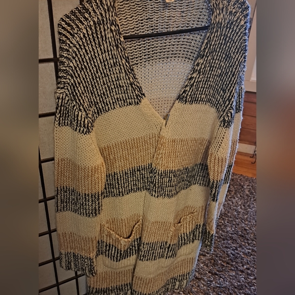 Tribal Jeans Striped Knit Cardigan with Pockets - Picture 5 of 12